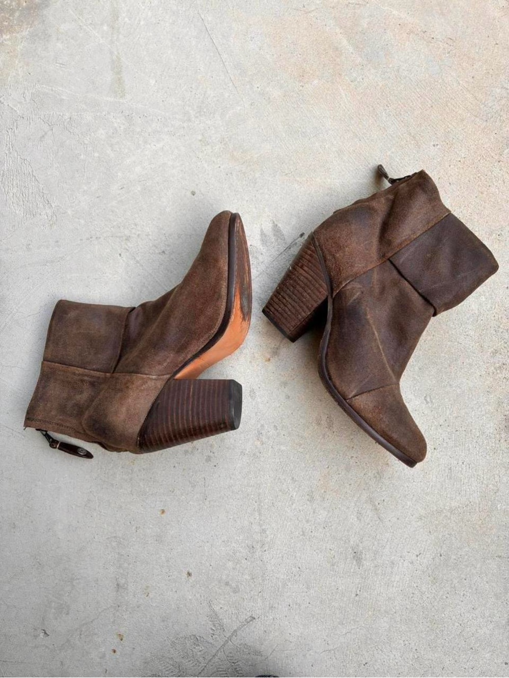 Rag and Bone Women's Brown Suede Ankle Boots with Block Heel- size 39